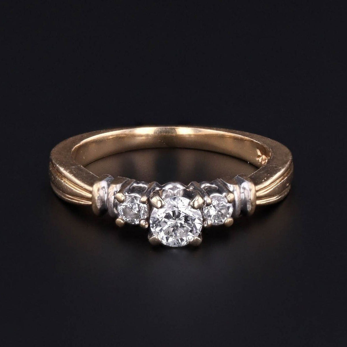 Vintage Diamond Engagement Ring of 14k Gold - Trademark Antiques