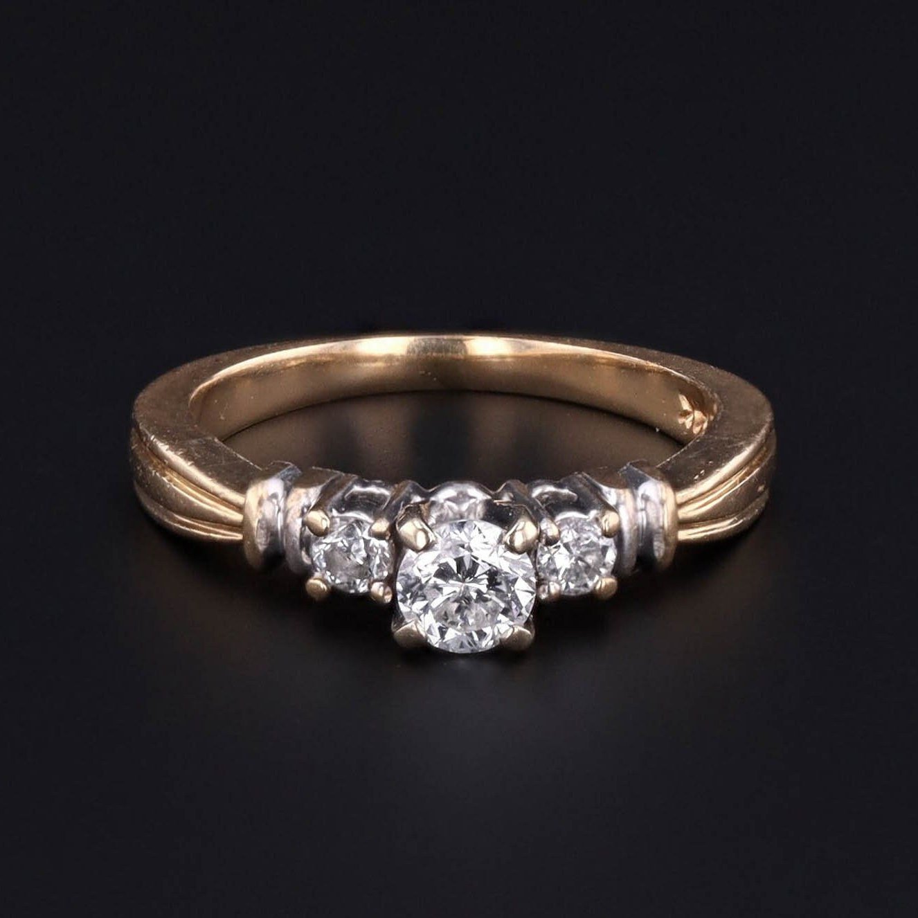 Vintage Diamond Engagement Ring of 14k Gold - Trademark Antiques