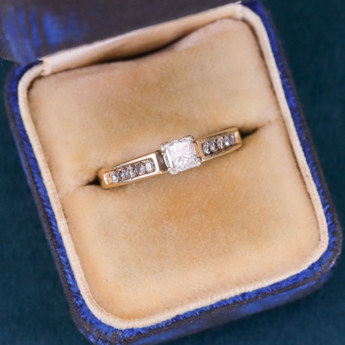 Vintage Diamond Engagement Ring of 14k Gold - Trademark Antiques
