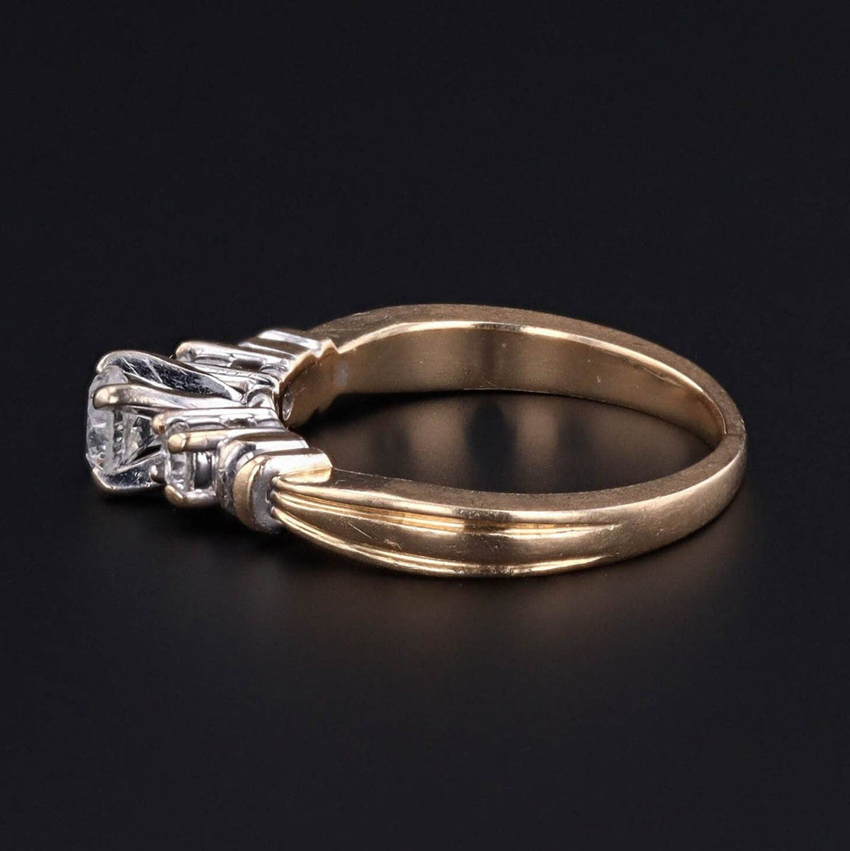 Vintage Diamond Engagement Ring of 14k Gold - Trademark Antiques