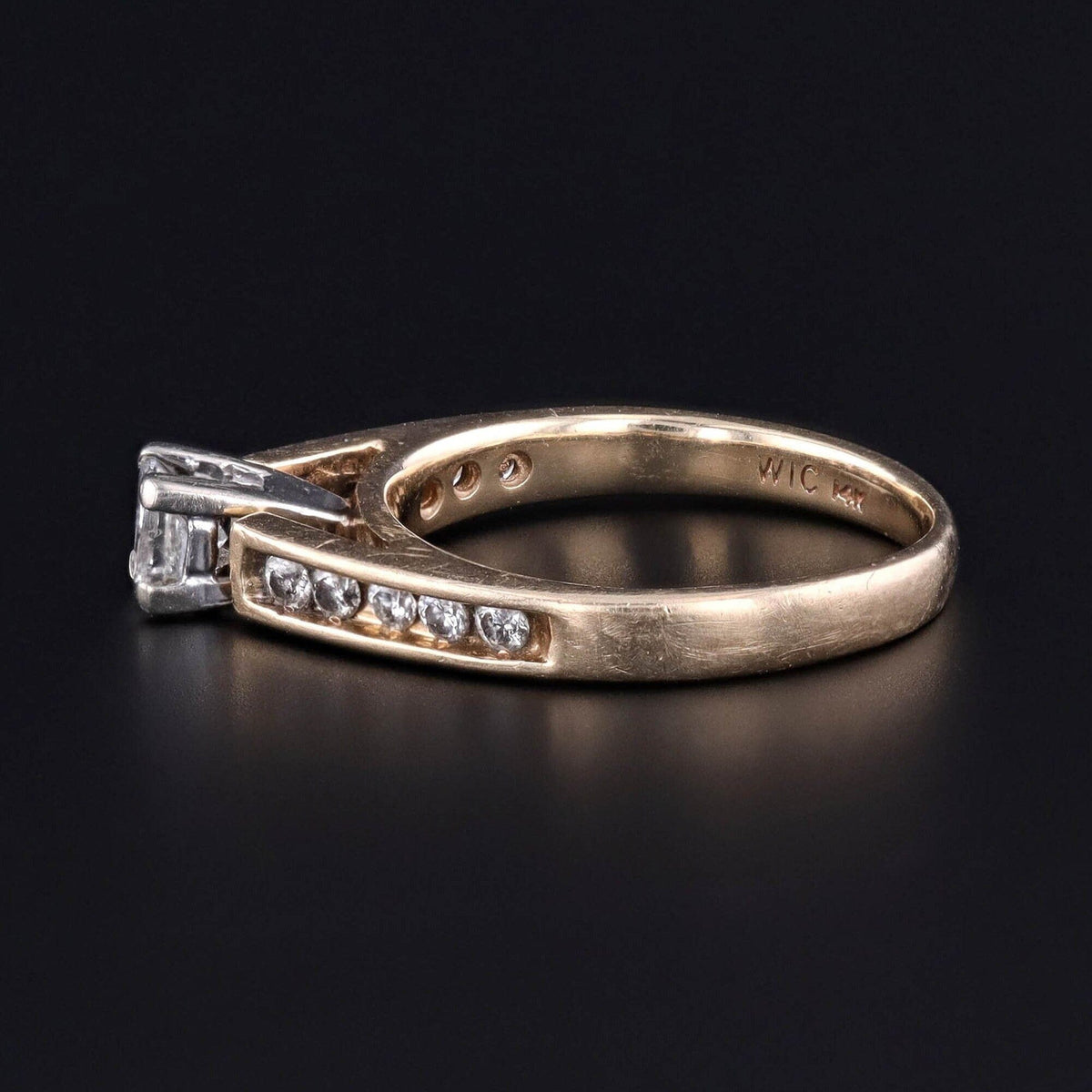 Vintage Diamond Engagement Ring of 14k Gold - Trademark Antiques