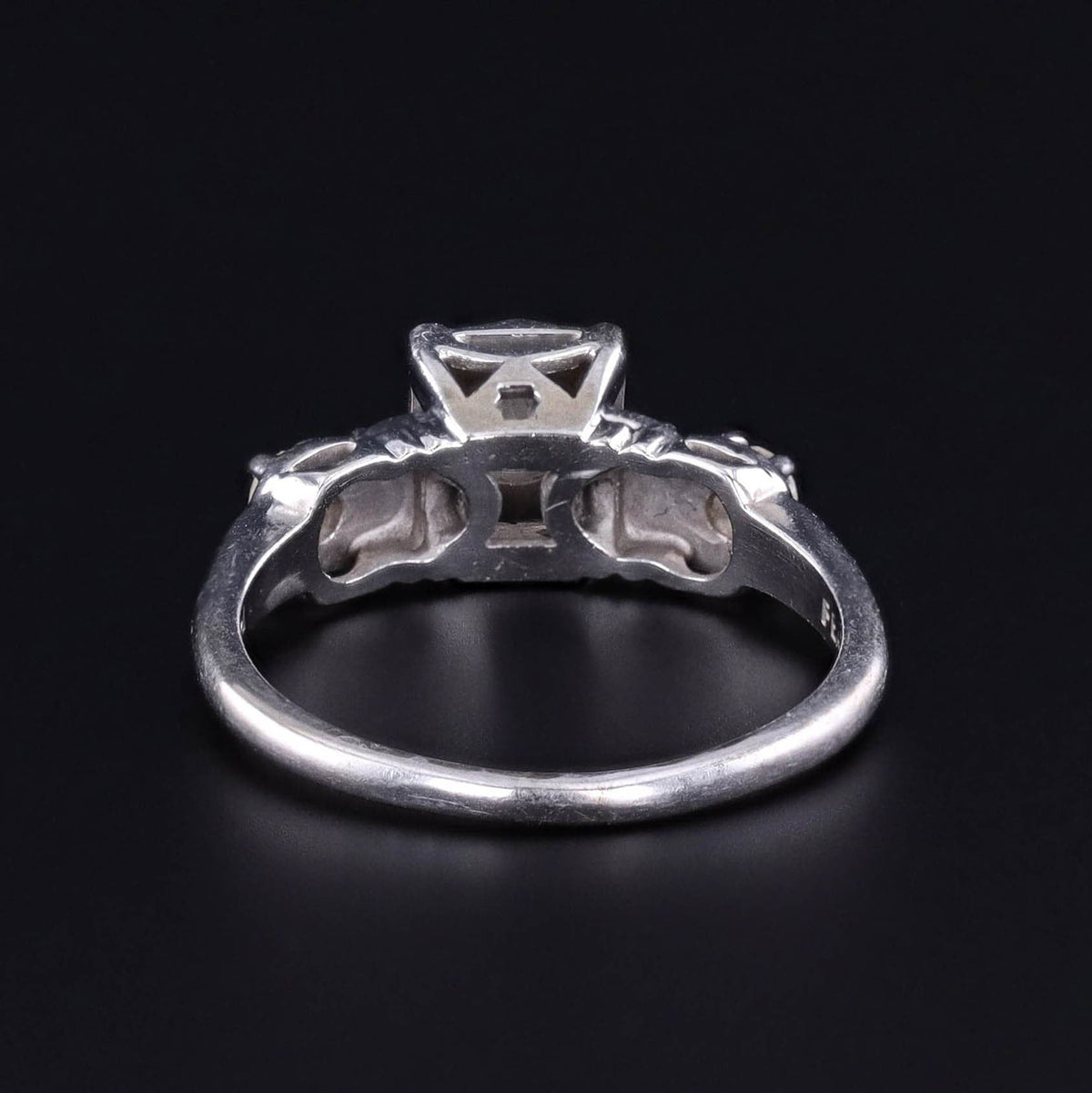 Vintage Diamond Engagement Ring of 14k White Gold - Trademark Antiques