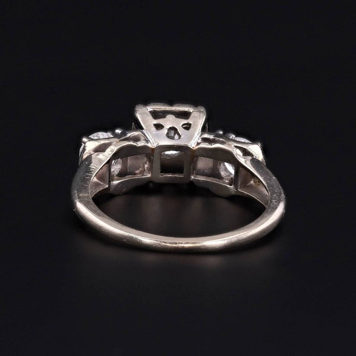 Vintage Diamond Engagement Ring of 14k White Gold - Trademark Antiques