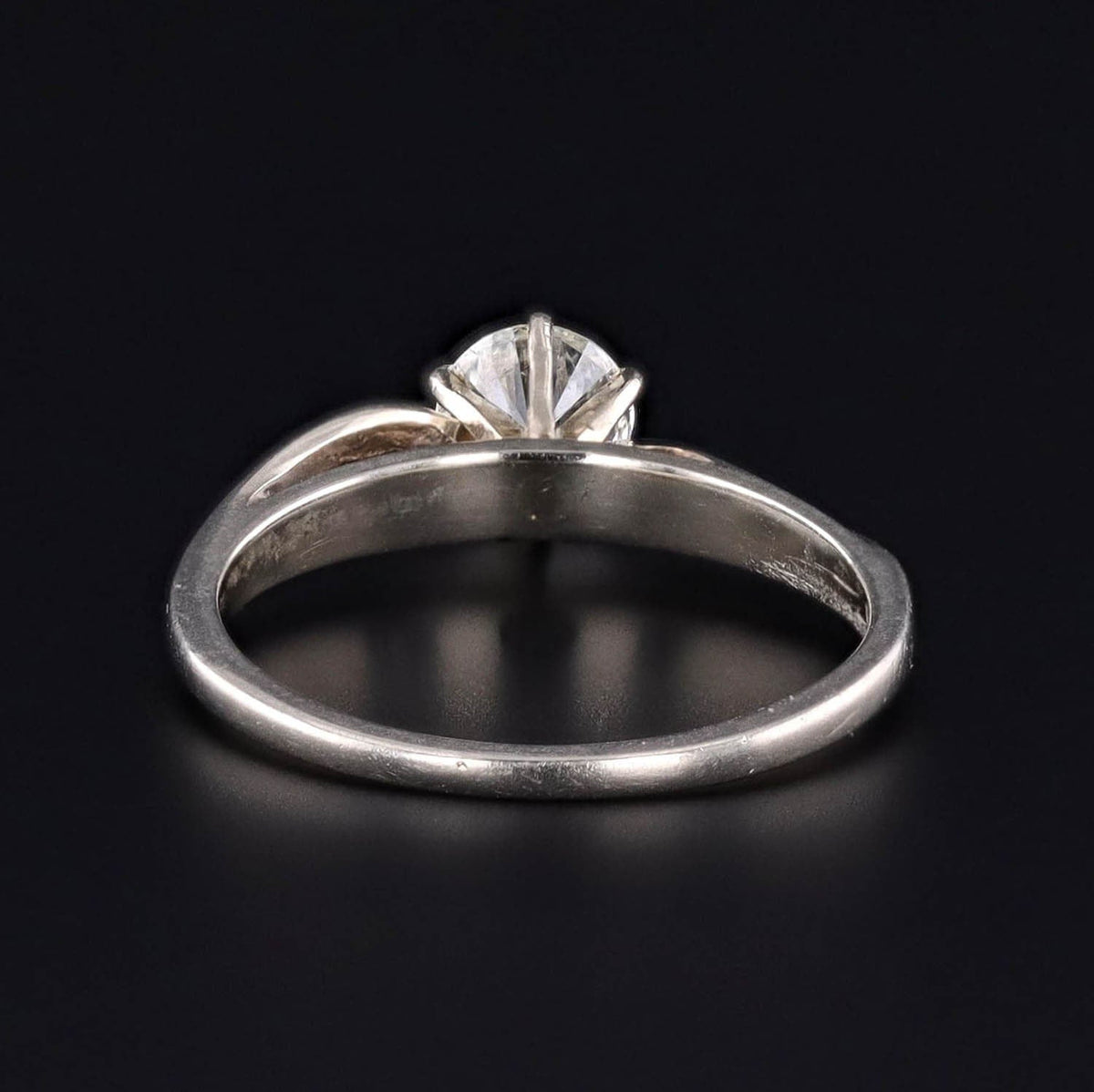Vintage Diamond Engagement Ring of 14k White Gold - Trademark Antiques