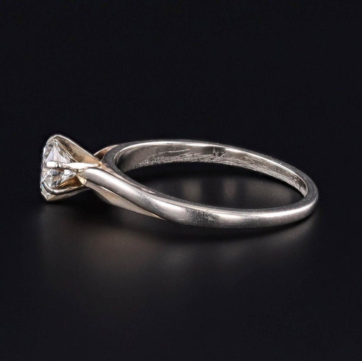 Vintage Diamond Engagement Ring of 14k White Gold - Trademark Antiques