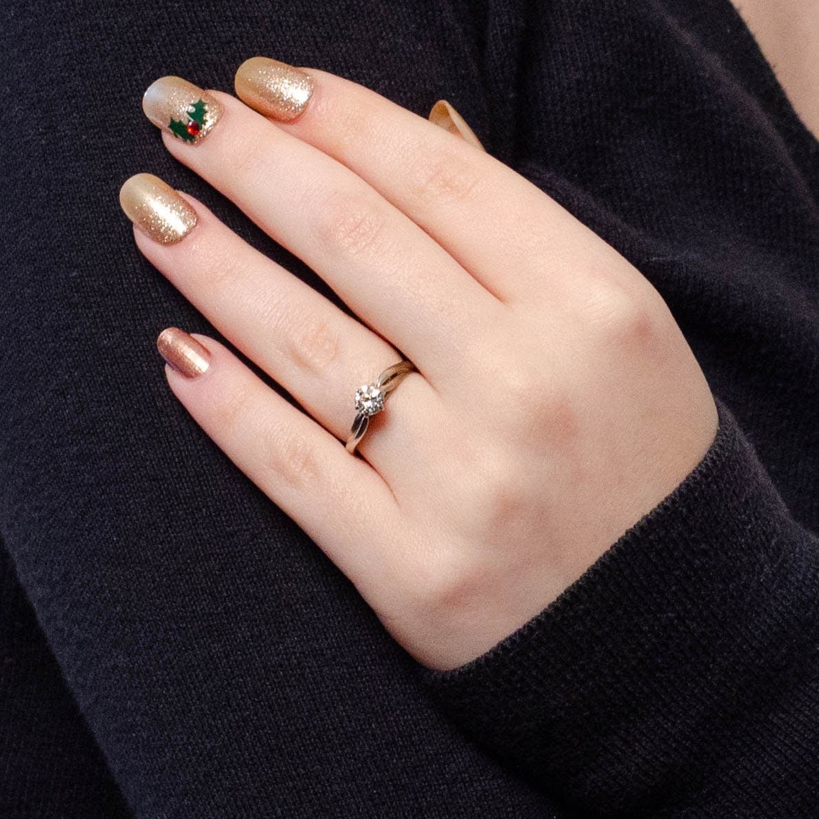 Vintage Diamond Engagement Ring of 14k White Gold - Trademark Antiques