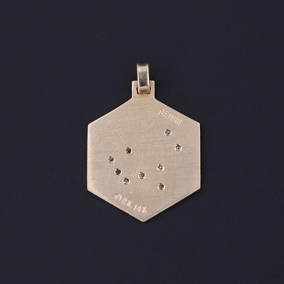 Vintage Diamond Gemini Pendant of 14k Gold - Trademark Antiques