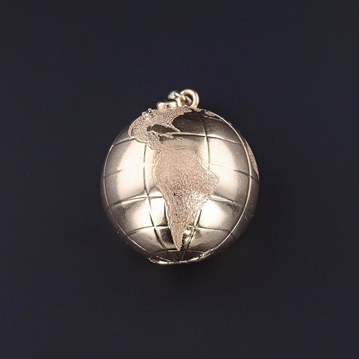 Vintage Diamond Globe Locket Pendant of 14k Gold - Trademark Antiques