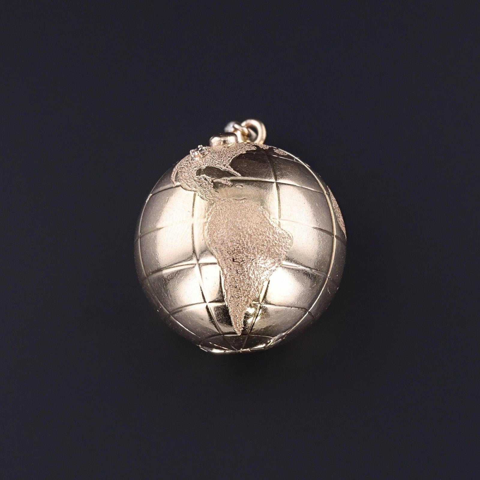 Vintage Diamond Globe Locket Pendant of 14k Gold - Trademark Antiques