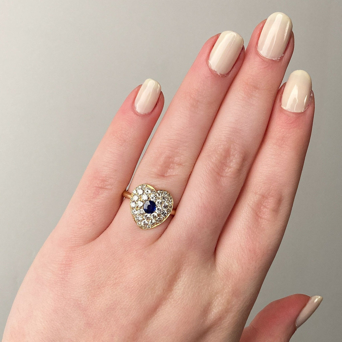 Vintage Diamond Heart Ring of 14k Gold - Trademark Antiques