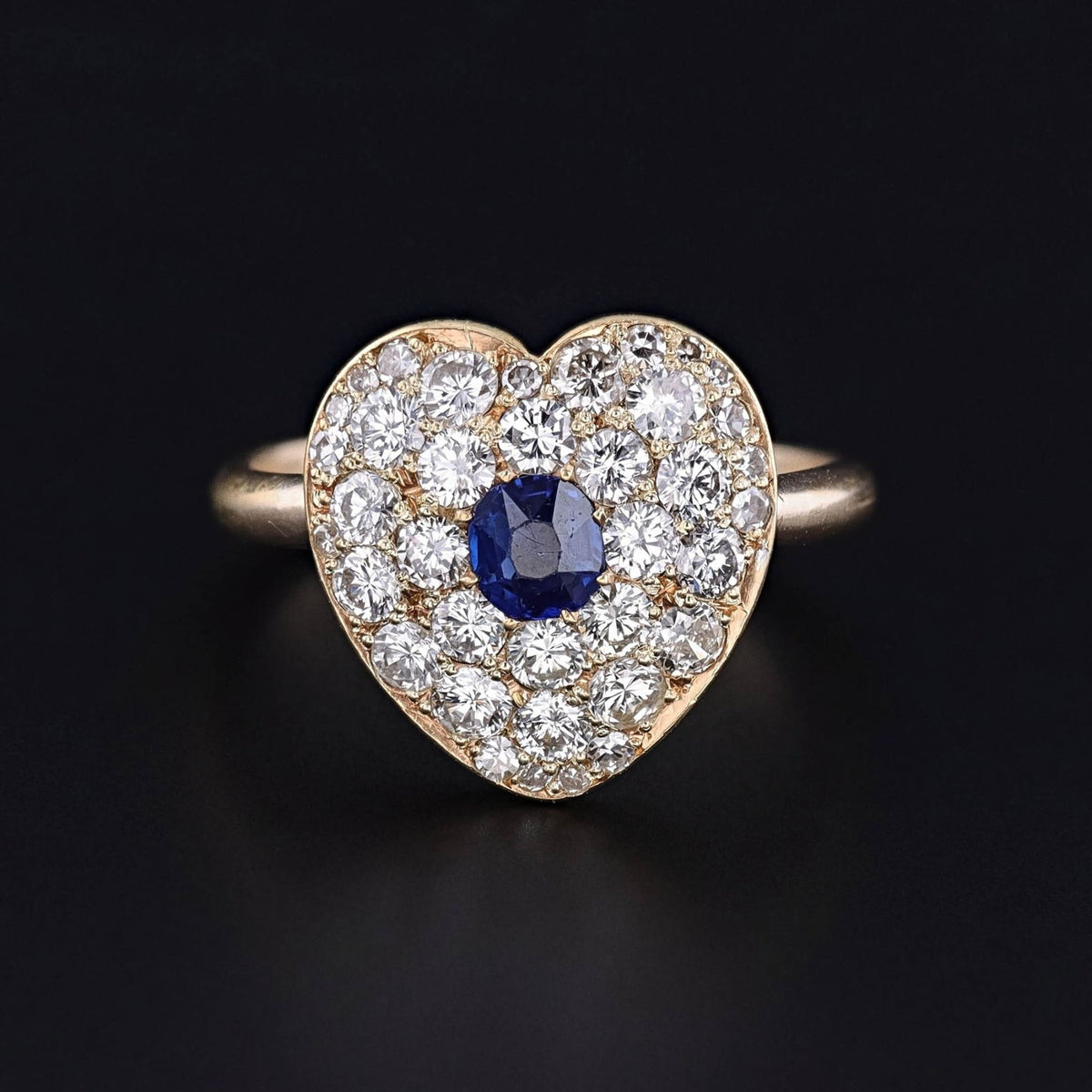 Vintage Diamond Heart Ring of 14k Gold - Trademark Antiques