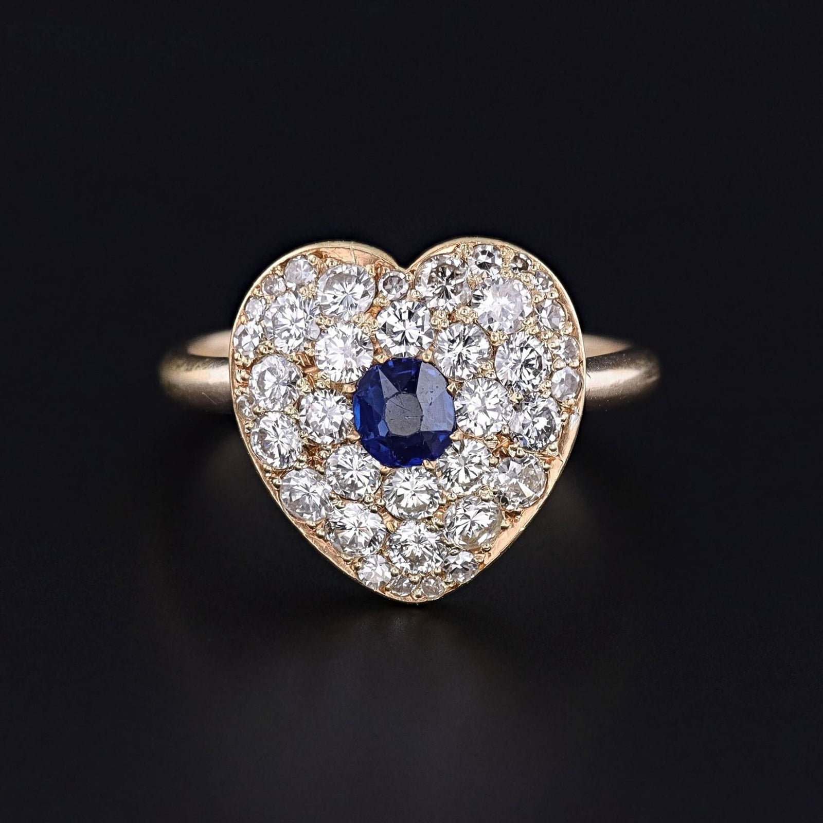 Vintage Diamond Heart Ring of 14k Gold - Trademark Antiques