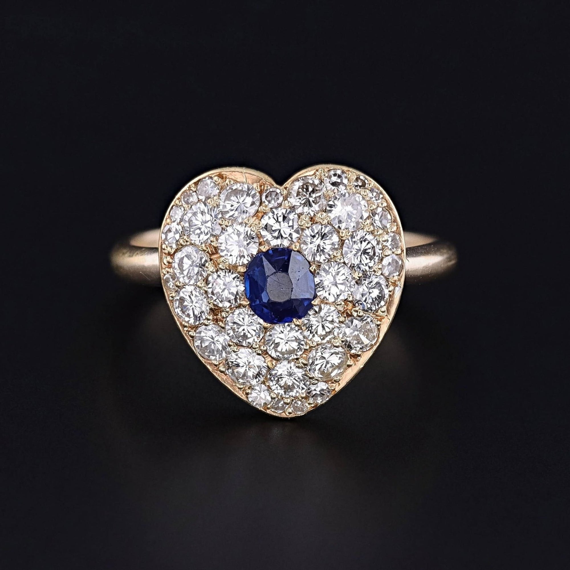 Vintage Diamond Heart Ring of 14k Gold - Trademark Antiques