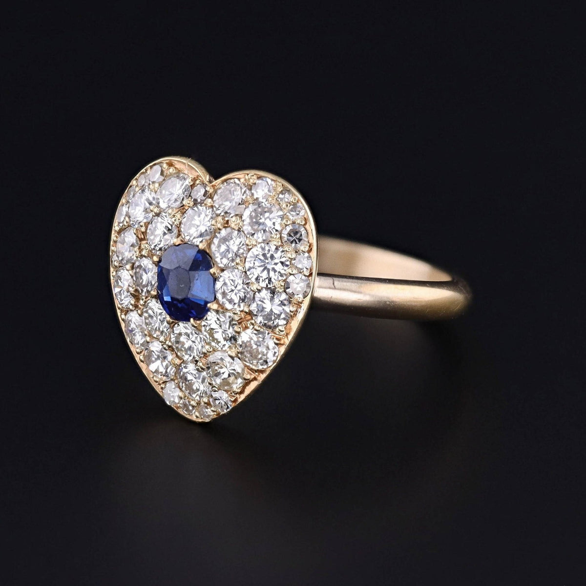 Vintage Diamond Heart Ring of 14k Gold - Trademark Antiques
