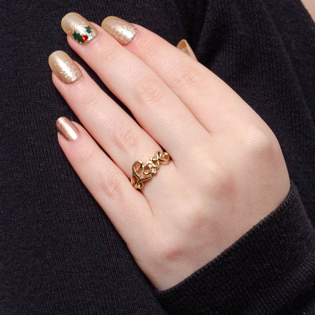 Vintage Diamond Love Ring of 14k Gold - Trademark Antiques