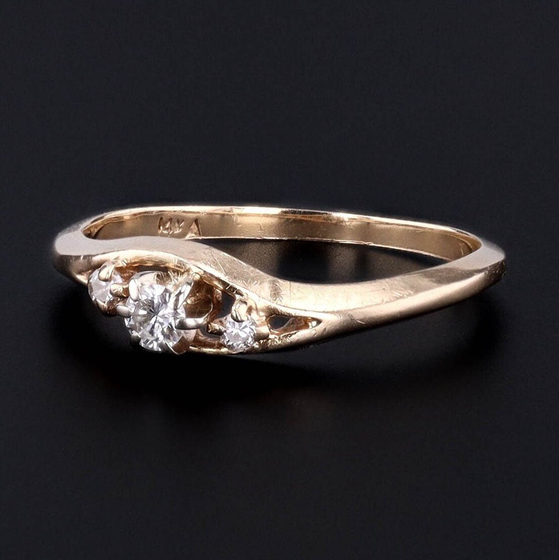 Vintage Diamond Ring of 14k Gold - Trademark Antiques