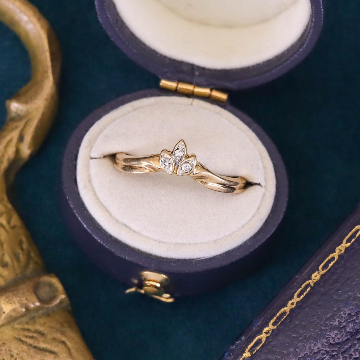 Vintage Diamond Tiara Ring of 14k Gold - Trademark Antiques