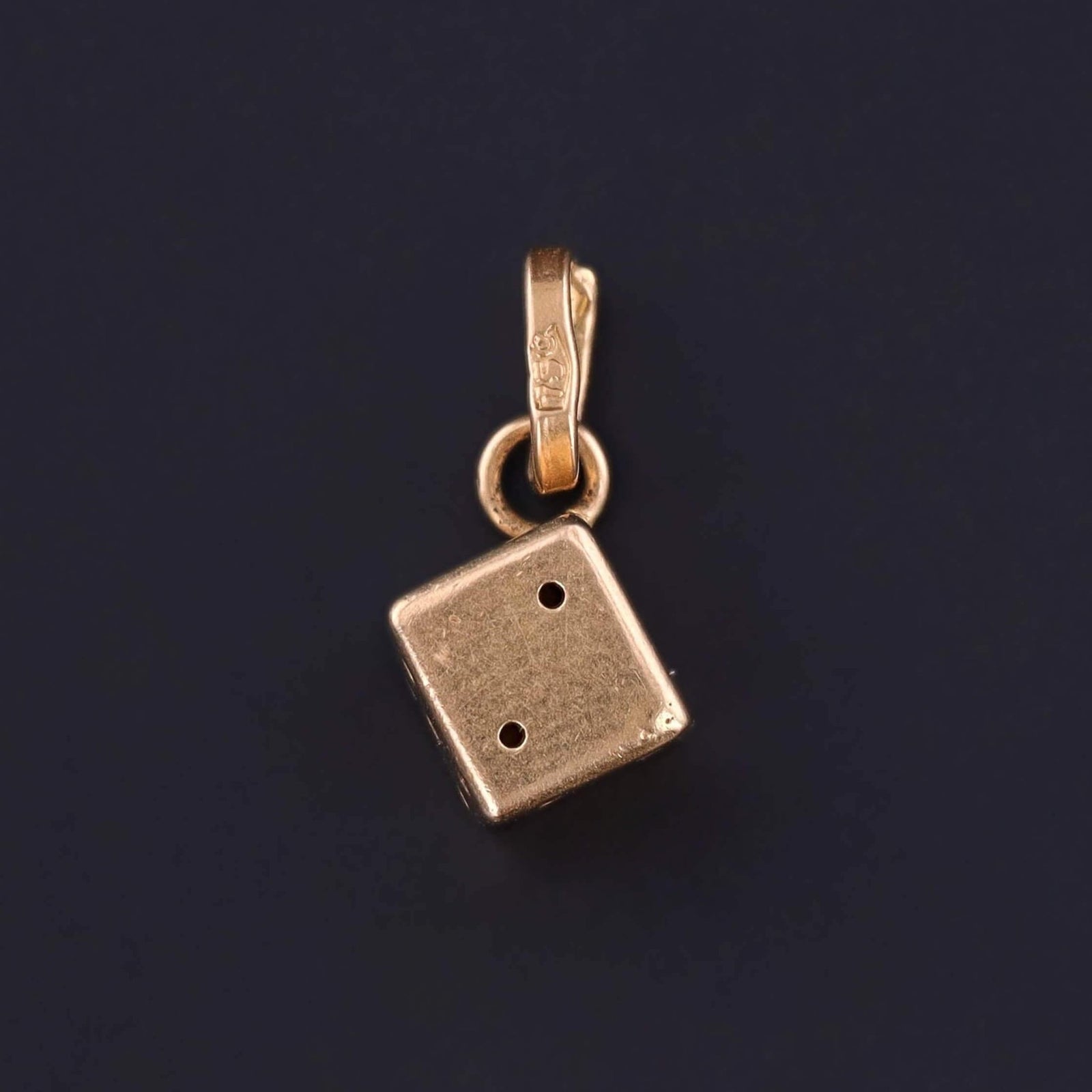 Vintage Dice Charm of 18k Gold - Trademark Antiques