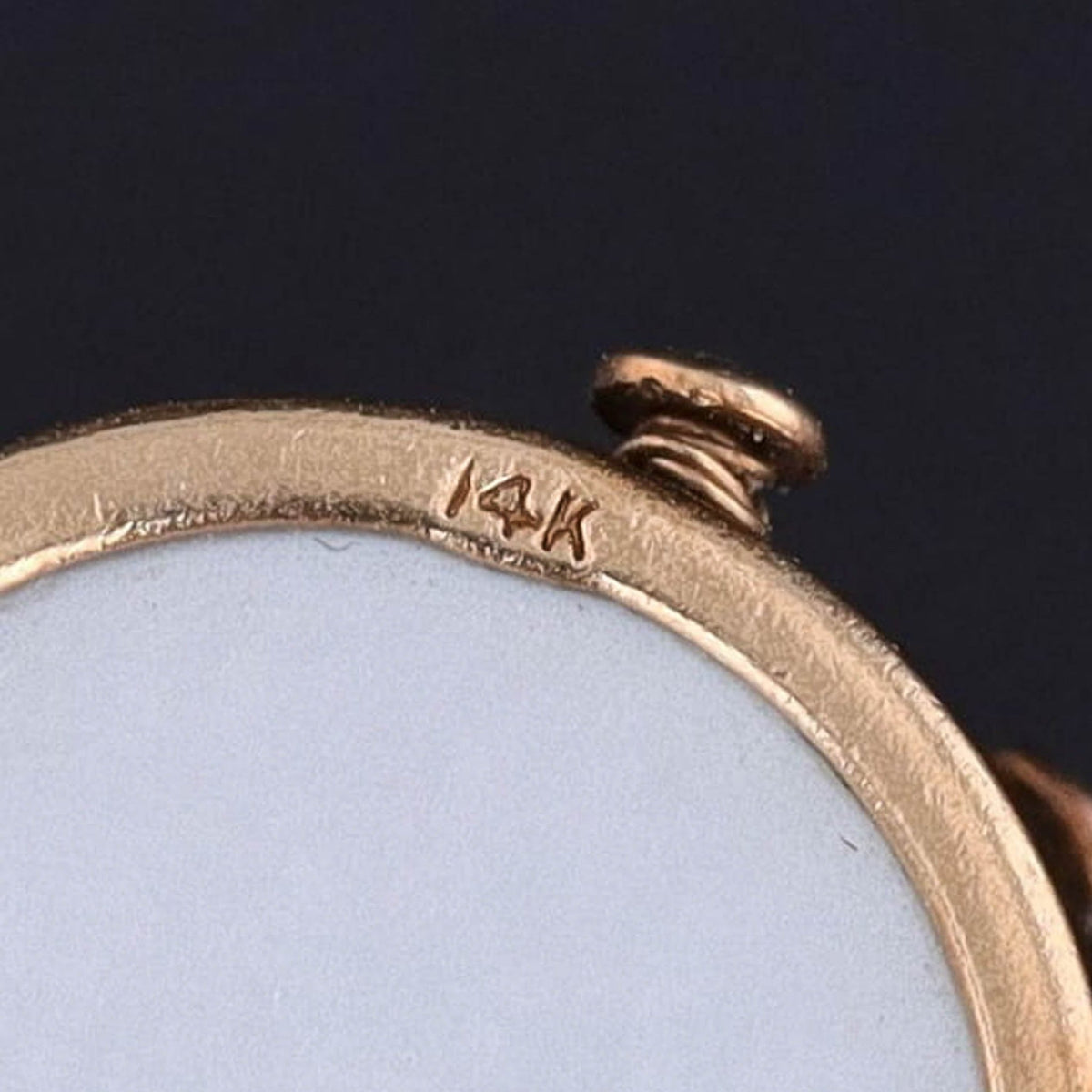 Vintage Drum Pendant of 14k Gold - Trademark Antiques