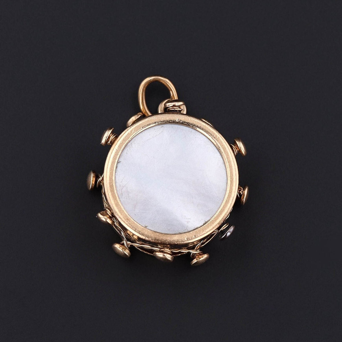 Vintage Drum Pendant of 14k Gold - Trademark Antiques
