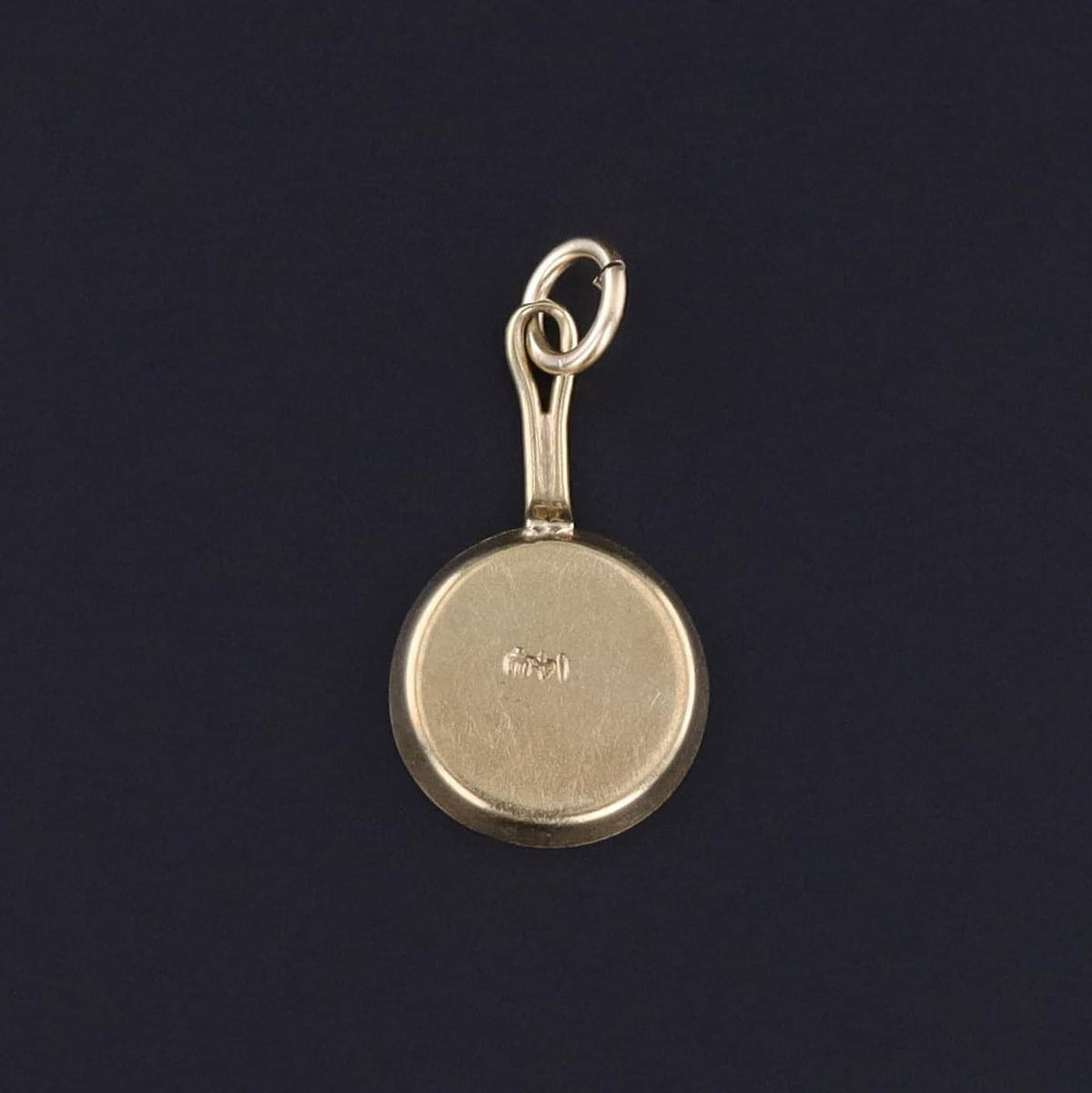 Vintage Egg in Frying Pan Charm of 14k Gold - Trademark Antiques