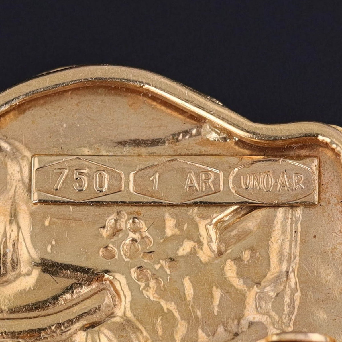 Vintage Egyptian Revival Brooch of 18k Gold by UnoAErre - Trademark Antiques