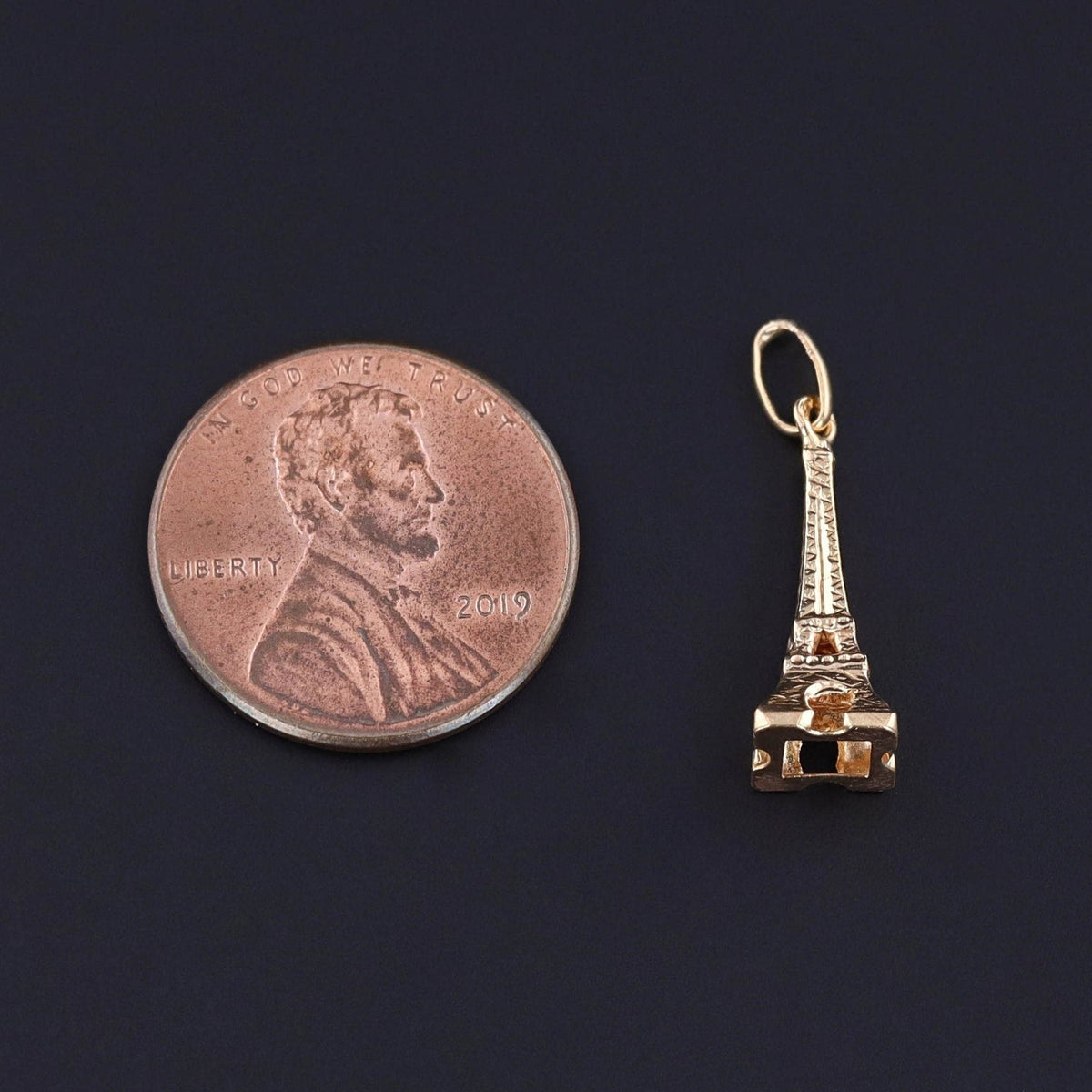 Vintage Eiffel Tower Charm of 18k Gold - Trademark Antiques