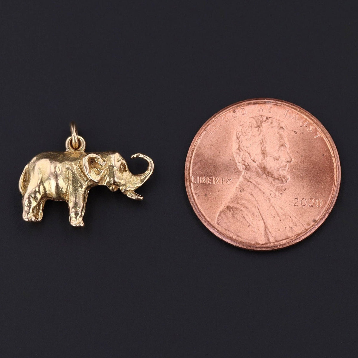 Vintage Elephant Charm of 14k Gold - Trademark Antiques