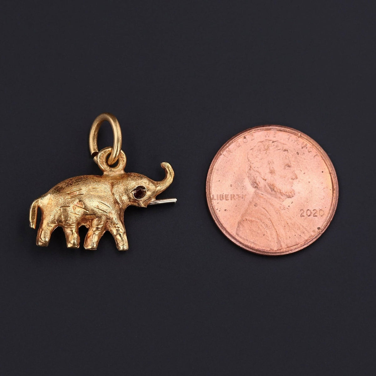 Vintage Elephant Charm of 18k Gold - Trademark Antiques