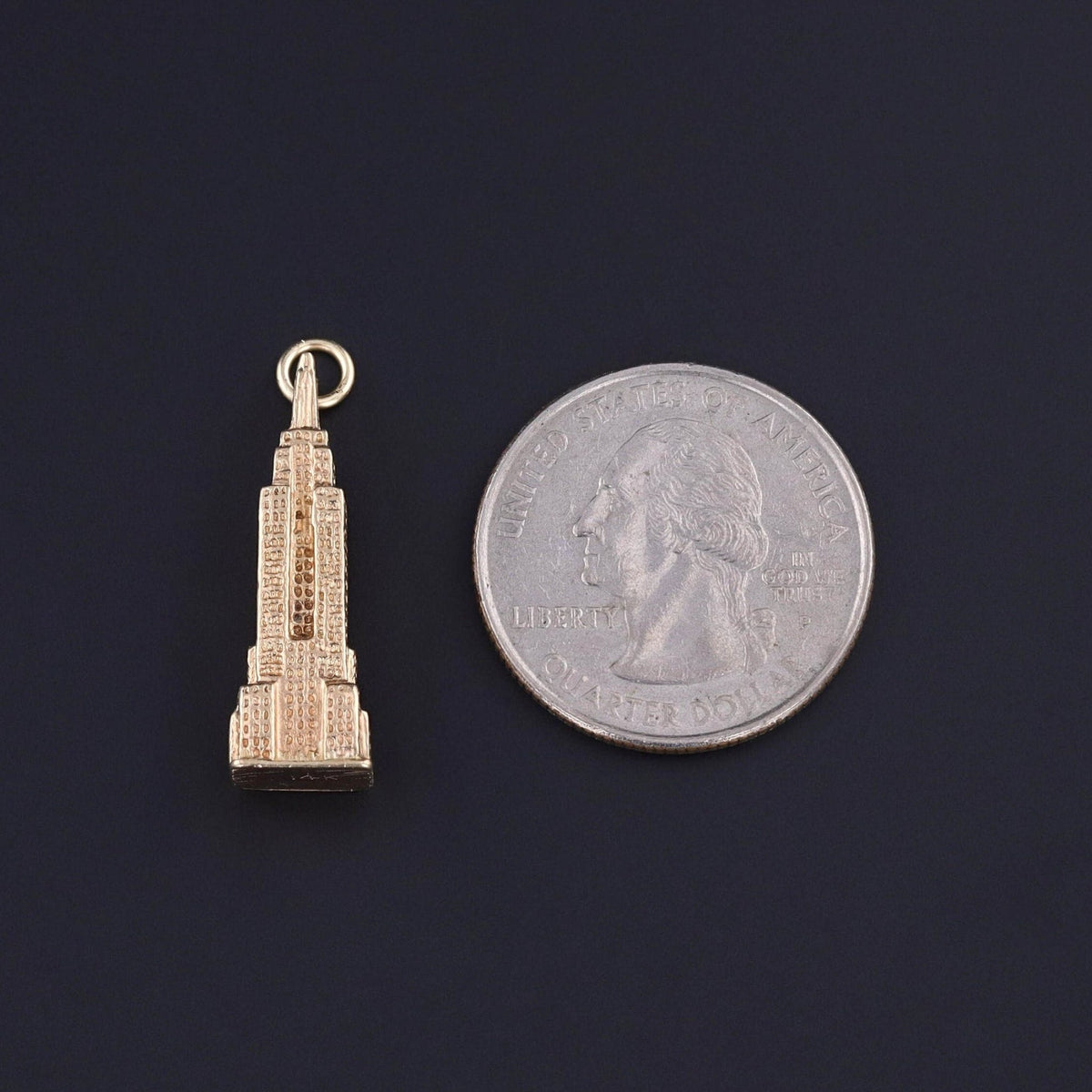Vintage Empire State Building Stanhope Charm of 14k Gold - Trademark Antiques