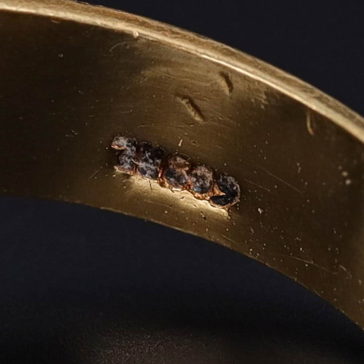 Vintage Enamel Buckle Ring of 18k Gold - Trademark Antiques