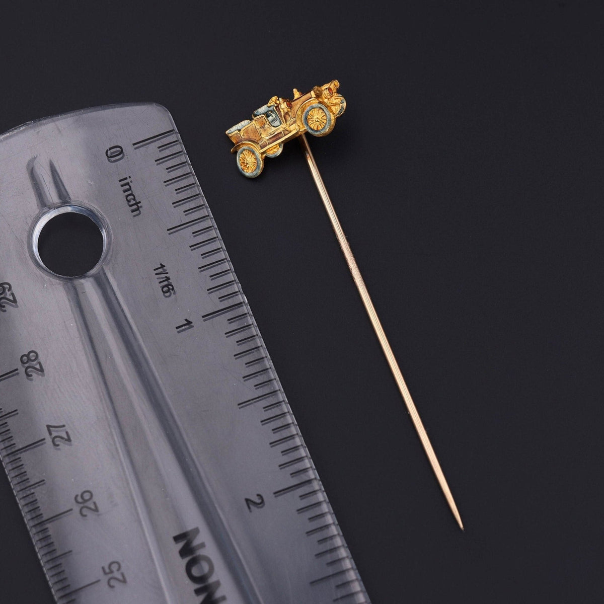 Vintage Enamel Car Stickpin of 14k Gold - Trademark Antiques