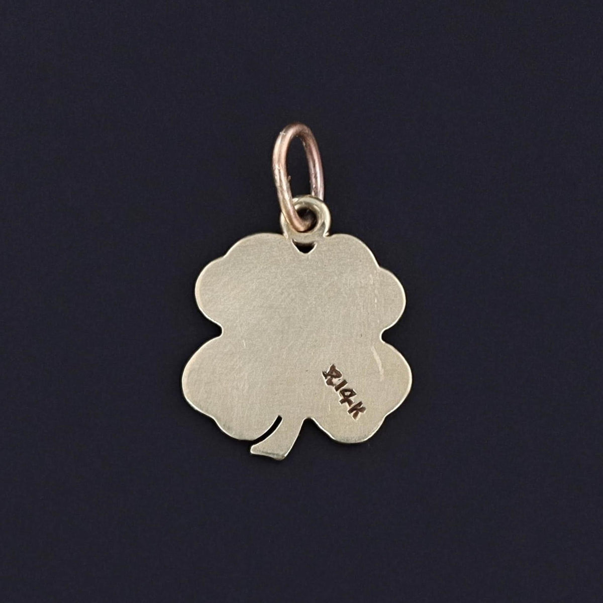 Vintage Enamel Clover Charm of 14k Gold - Trademark Antiques