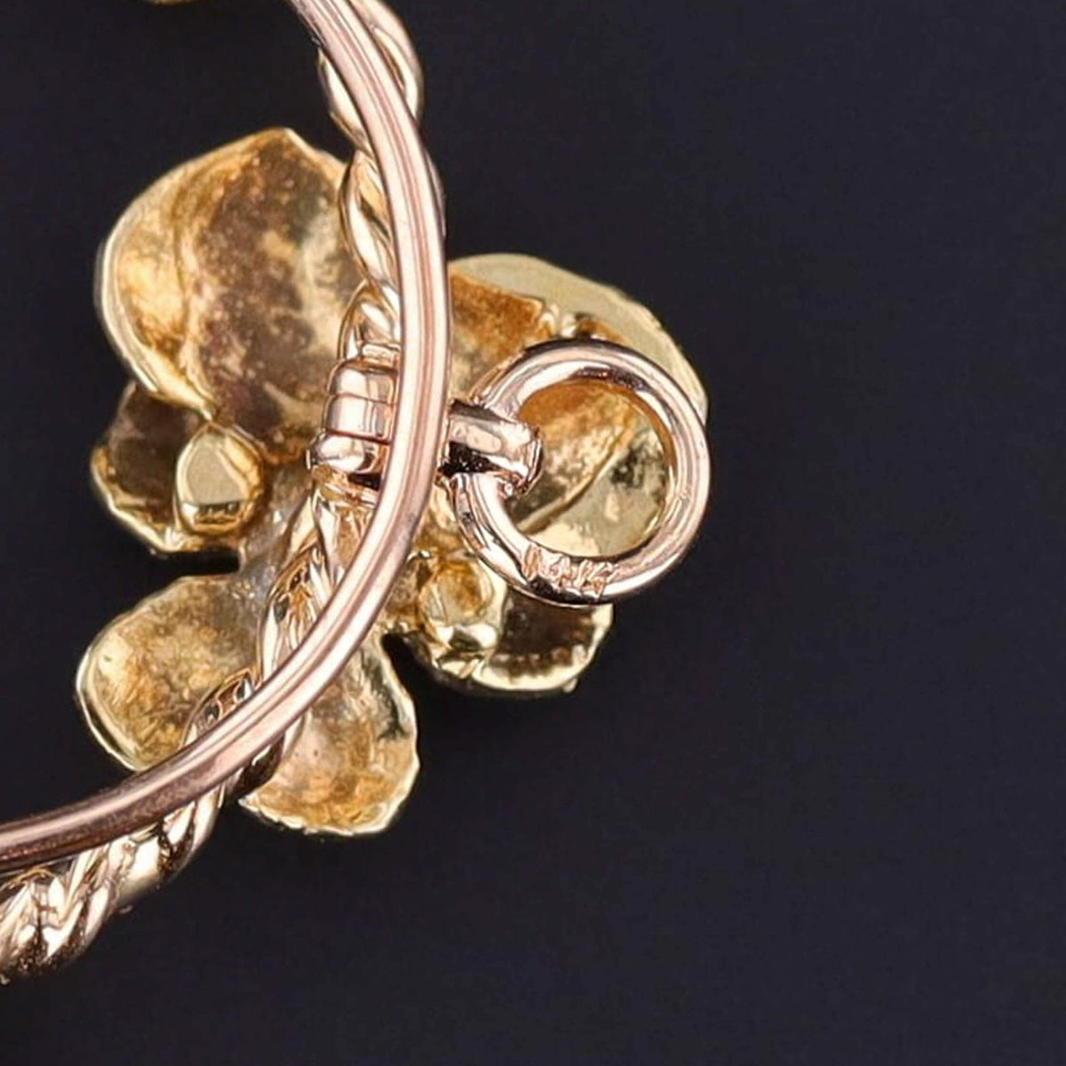 Vintage Enamel Pansy Pendant Brooch of 14k Gold - Trademark Antiques