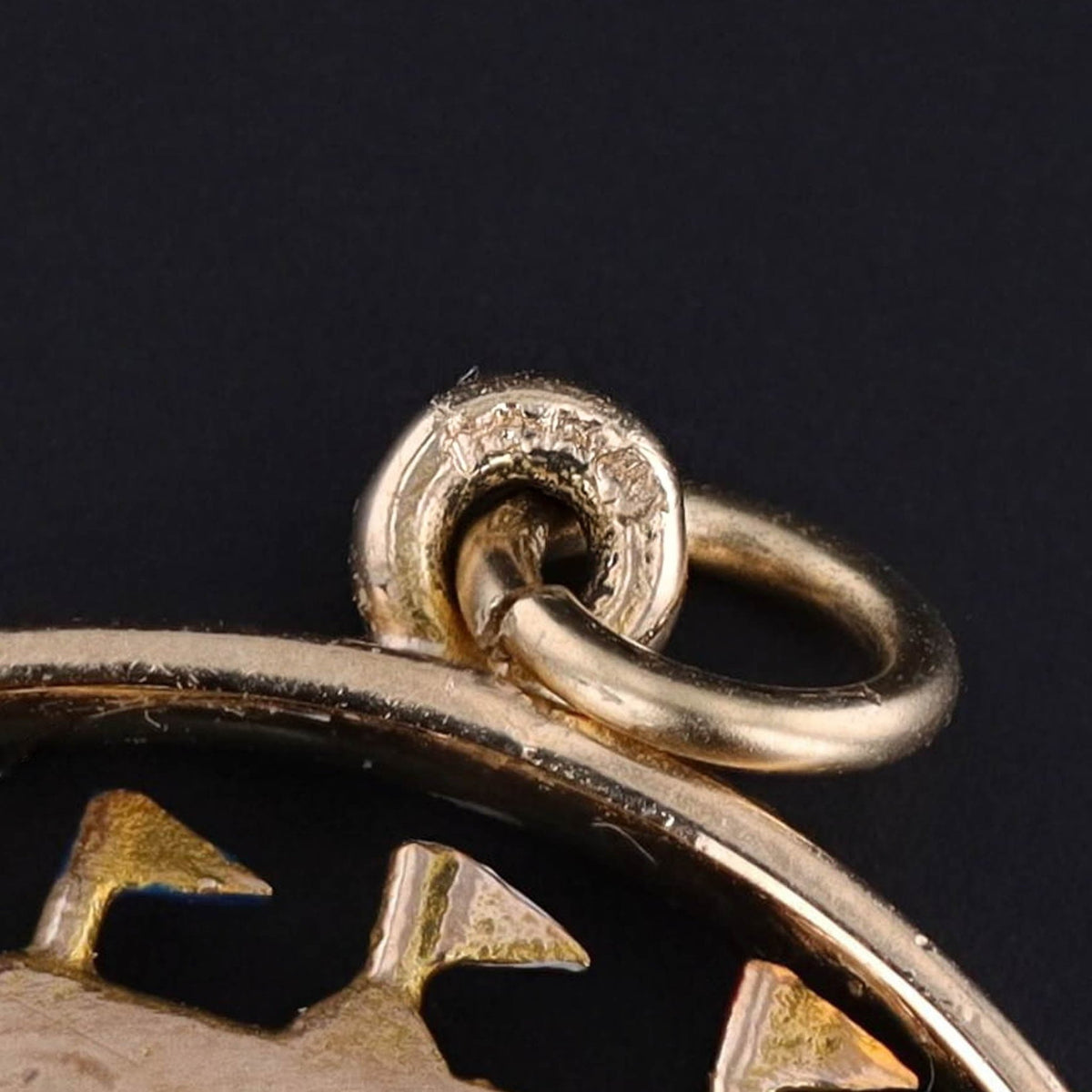 Vintage Enamel Racing Pendant of 14k Gold - Trademark Antiques