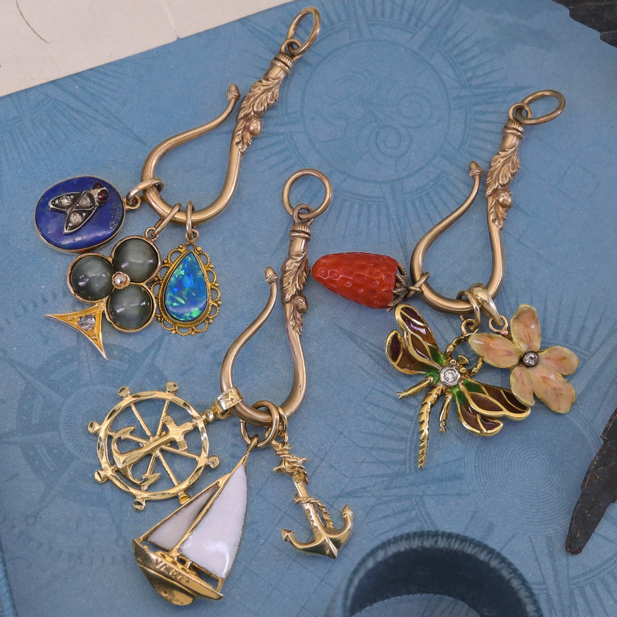 Vintage Enamel Sailboat Charm of 14k Gold - Trademark Antiques