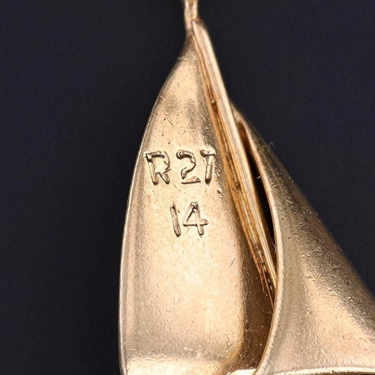 Vintage Enamel Sailboat Charm of 14k Gold - Trademark Antiques