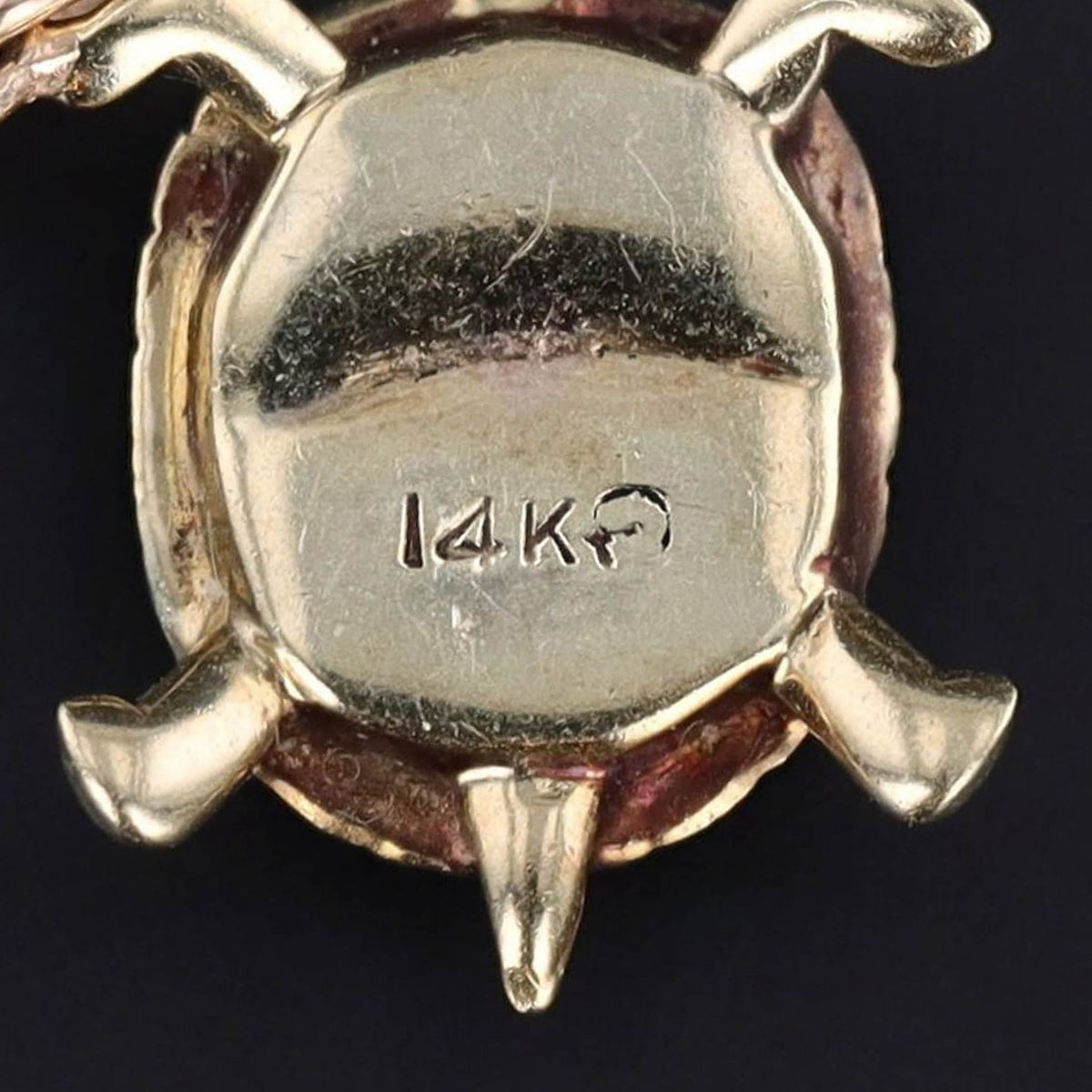 Vintage Enamel Turtle Conversion Charm of 14k Gold - Trademark Antiques