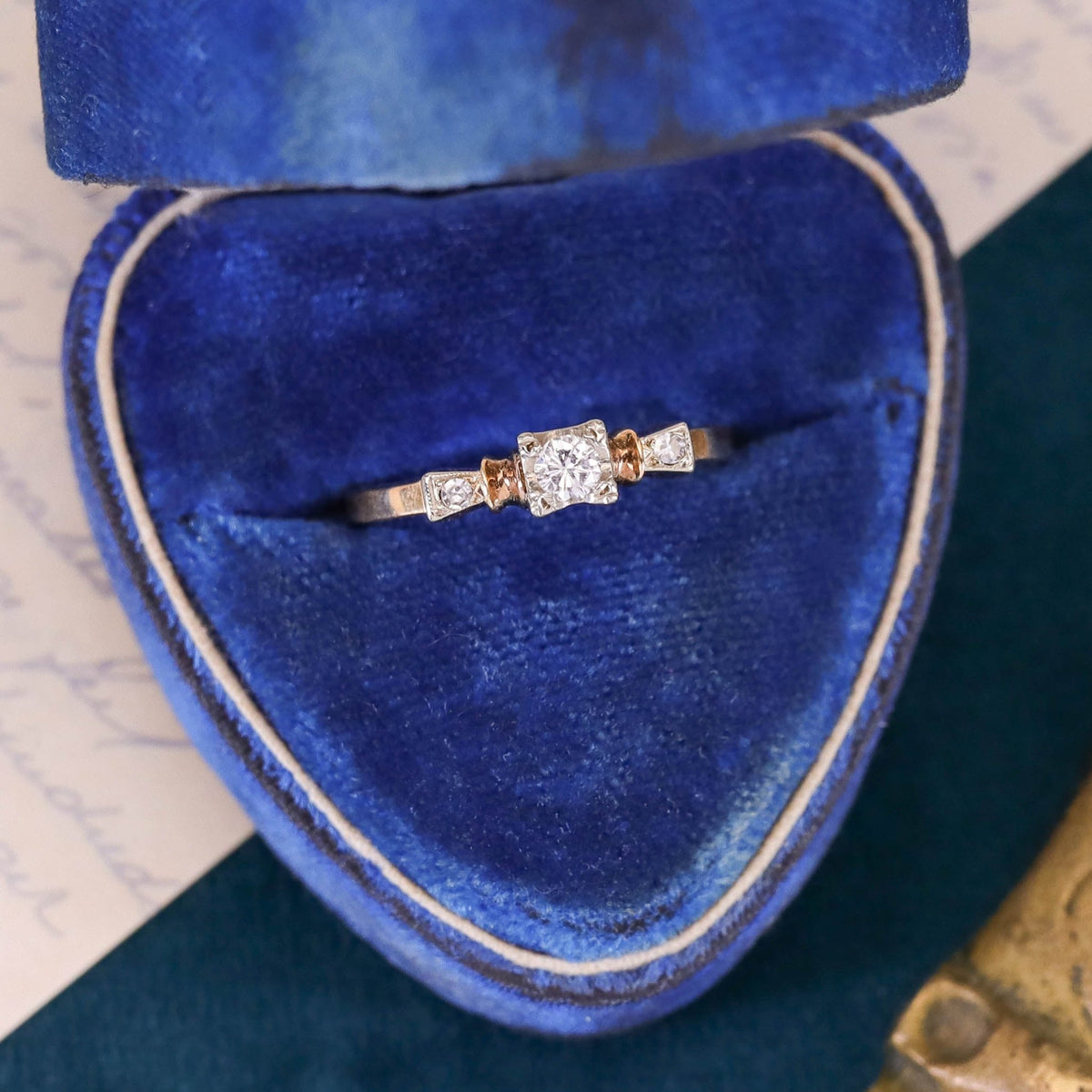 Vintage Engagement Ring of 14k Gold - Trademark Antiques