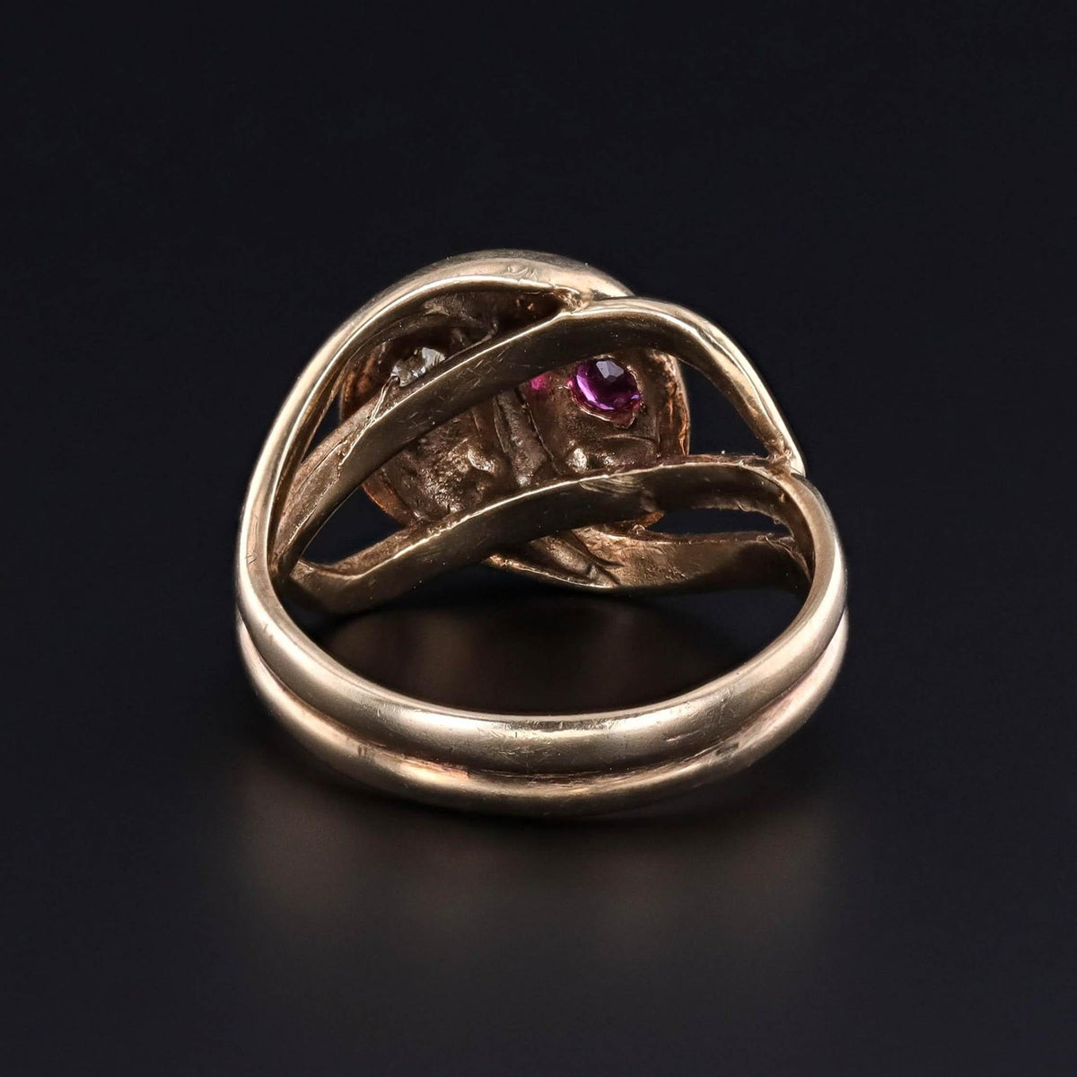 Vintage Entwined Snake Ring of 9ct Gold - Trademark Antiques