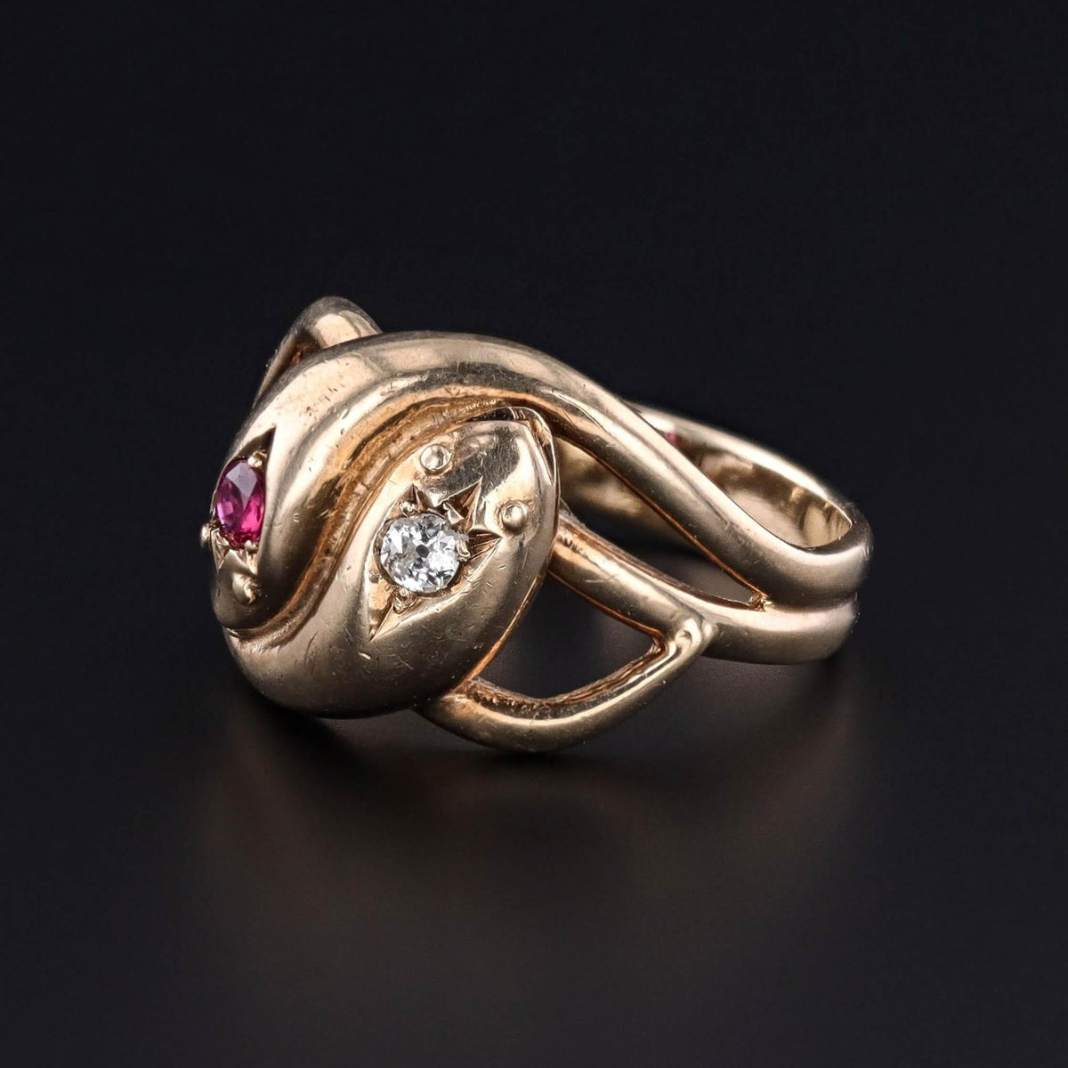 Vintage Entwined Snake Ring of 9ct Gold - Trademark Antiques
