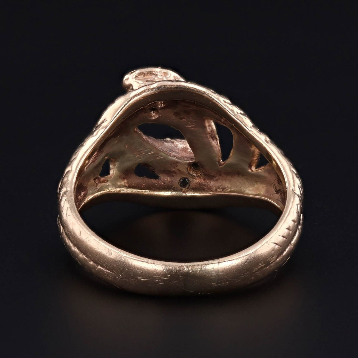 Vintage Entwined Snakes Ring of 10k Gold - Trademark Antiques