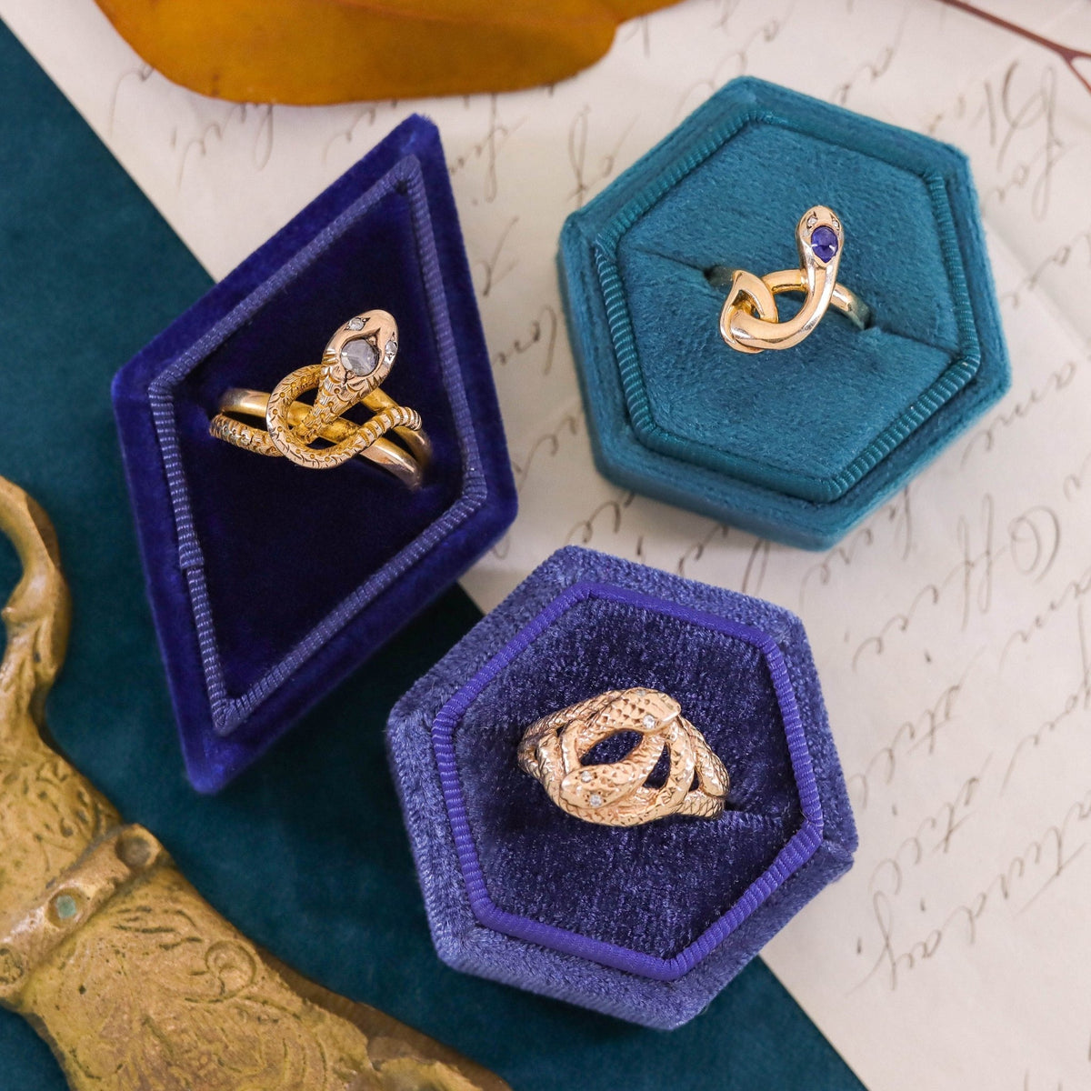 Vintage Entwined Snakes Ring of 10k Gold - Trademark Antiques