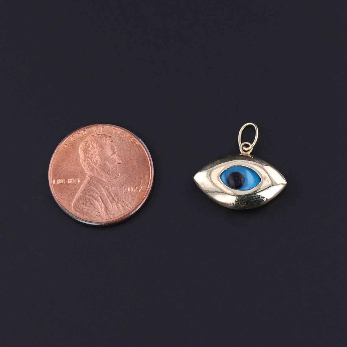 Vintage Evil Eye Charm of 14k Gold - Trademark Antiques