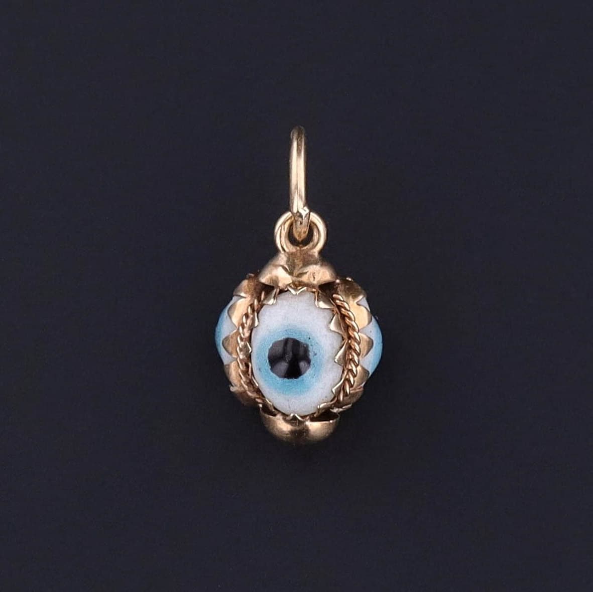 Vintage Evil Eye Charm of 14k Gold - Trademark Antiques