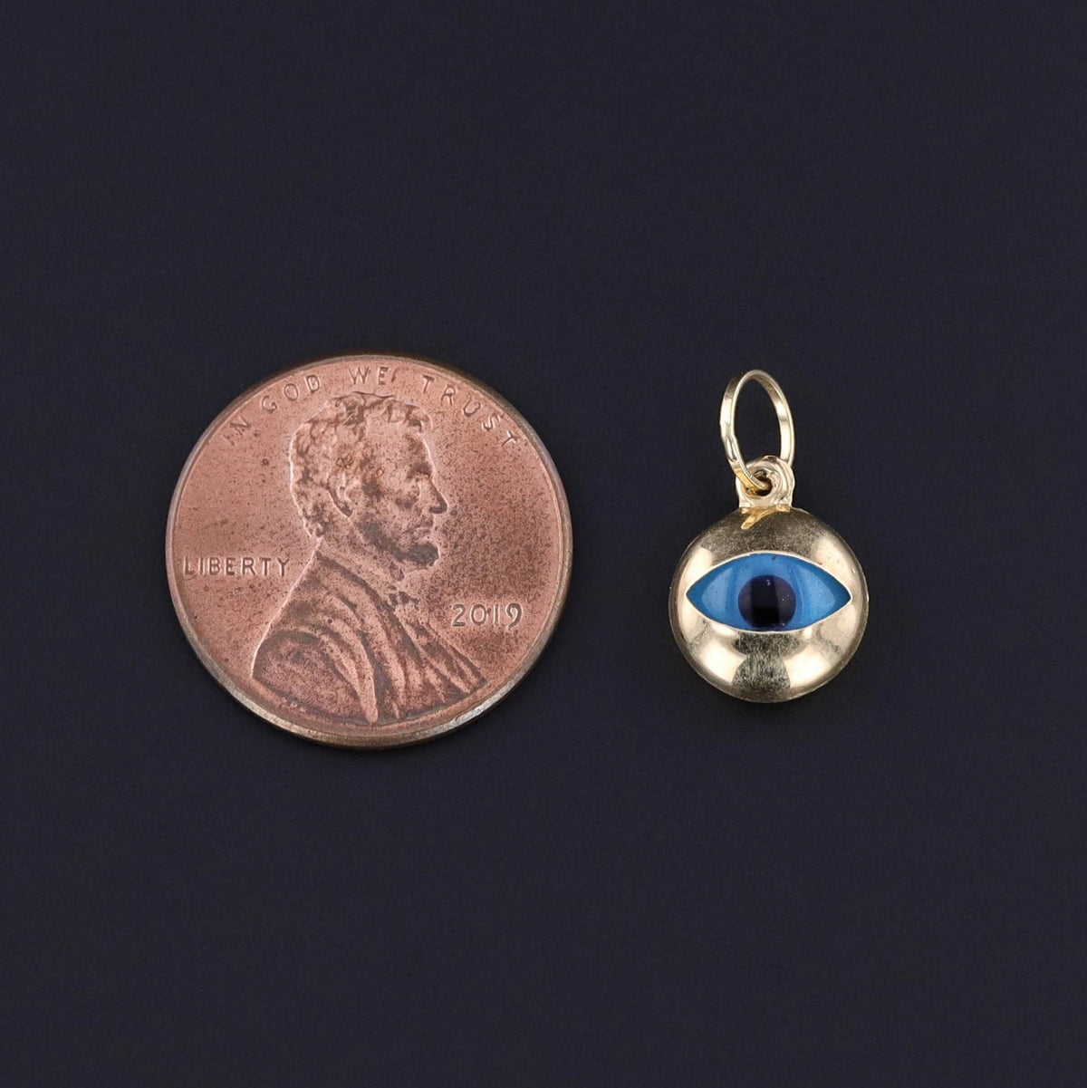 Vintage Evil Eye Charm of 14k Gold - Trademark Antiques