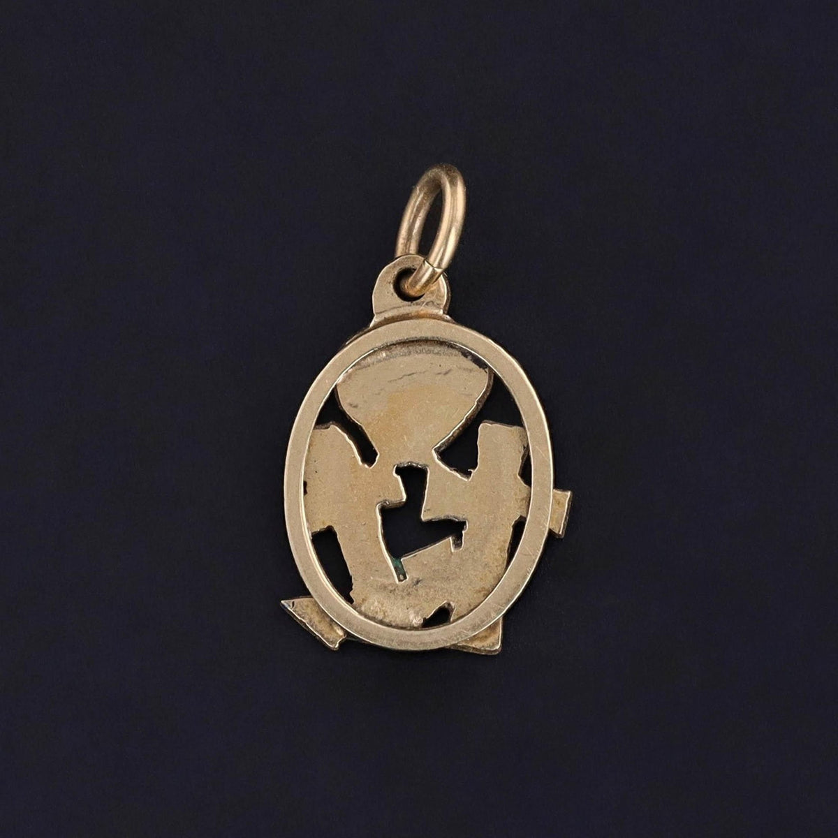 Vintage Faith, Hope, and Charity Enamel Charm of 14k Gold - Trademark Antiques
