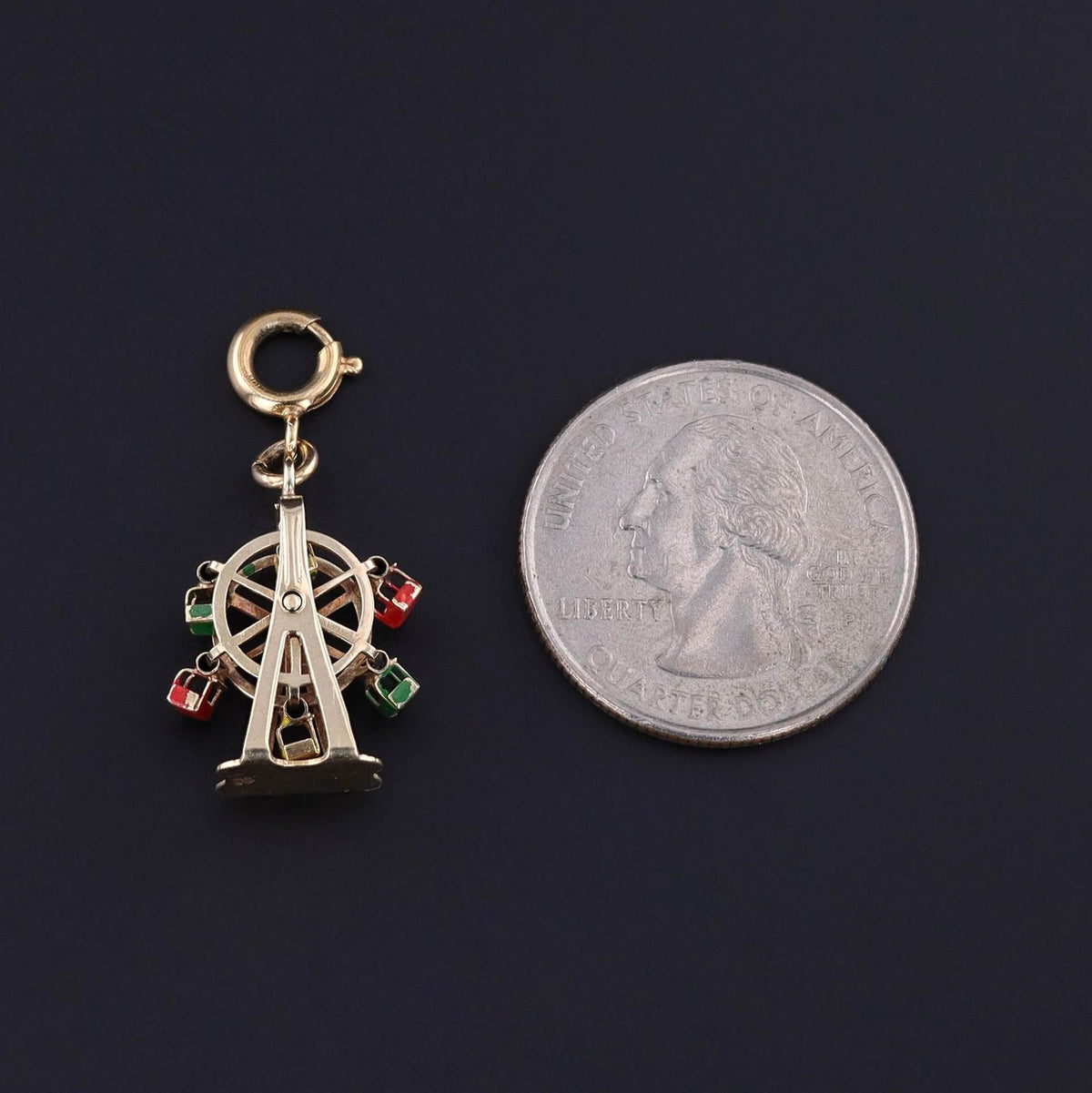 Vintage Ferris Wheel Charm of 14k Gold - Trademark Antiques