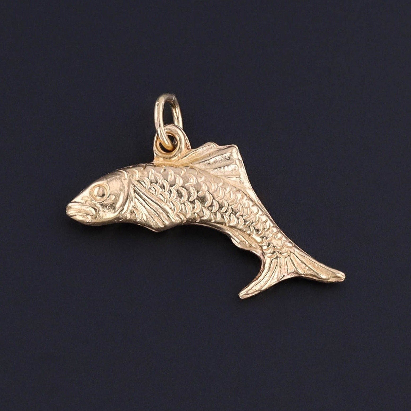 Vintage Fish Charm of 18k Gold - Trademark Antiques