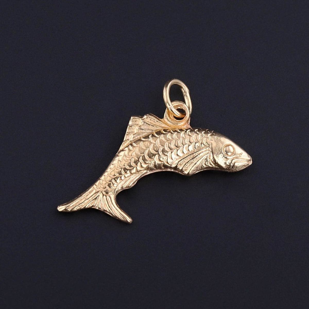 Vintage Fish Charm of 18k Gold - Trademark Antiques